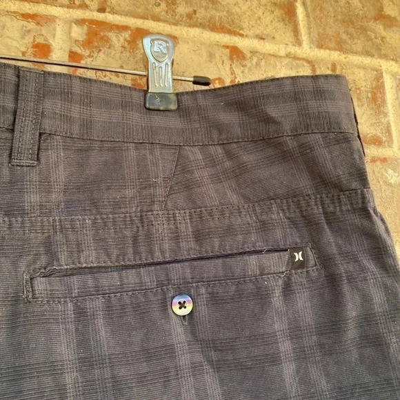 Hurley Mesa Verde Dark Gray Plaid Trouser Shorts - Picture 8 of 12